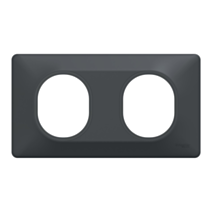 Plaque double horizontale Ovalis gris anthracite - SCHNEIDER ELECTRIC