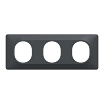 Plaque triple horizontale Ovalis gris anthracite - SCHNEIDER ELECTRIC
