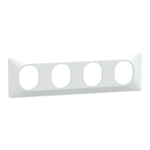 Plaque quadruple horizontale Ovalis blanc - SCHNEIDER ELECTRIC