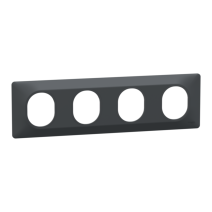 Plaque quadruple horizontale Ovalis gris anthracite - SCHNEIDER ELECTRIC