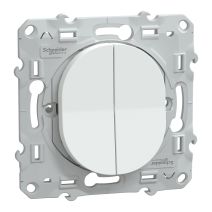 Double interrupteur va-et-vient à assembler Ovalis blanc - SCHNEIDER ELECTRIC