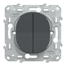 Double interrupteur à assembler Ovalis anthracite - SCHNEIDER ELECTRIC
