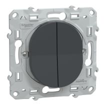 Double interrupteur à assembler Ovalis anthracite - SCHNEIDER ELECTRIC
