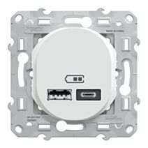 Prise chargeur double usb A+C 12W à assembler Ovalis blanc - SCHNEIDER ELECTRIC