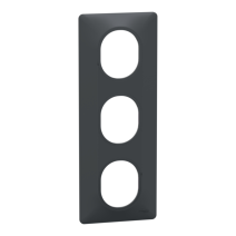 Plaque triple verticale Ovalis gris anthracite - SCHNEIDER ELECTRIC
