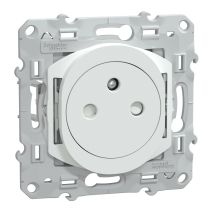 Prise avec terre affleurante avec griffes Ovalis blanc - SCHNEIDER ELECTRIC