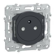 Prise avec terre affleurante avec griffes Ovalis anthracite - SCHNEIDER ELECTRIC