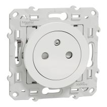 Prise avec terre affleurante avec griffes Odace blanc - SCHNEIDER ELECTRIC