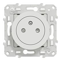 Prise avec terre affleurante avec griffes Odace blanc - SCHNEIDER ELECTRIC