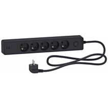 Multiprise 5 prises 2P+T avec 2 USB Odace anthracite 1,5m - SCHNEIDER ELECTRIC