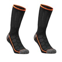 2 Paires de Chaussettes de Travail 47-49 noir - BLACK+DECKER