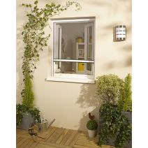 Moustiquaire sur Enrouleur L1,30xH1,60m Blanc/Gris - PROTECTA