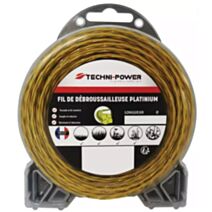 Fil de débroussailleuse torsadé platinium 2,4mm 15m - TECHNI POWER