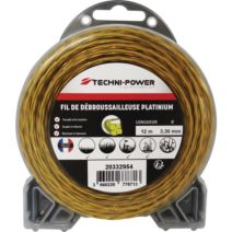 Fil de débroussailleuse torsadé platinium 3,3mm 12m - TECHNI POWER