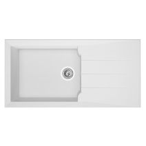 Evier à encastrer ALINEO 1GC1E en QUARTZOLIT blanc mou