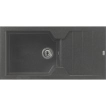 Evier à encastrer 1 grande cuve 100 cm gris titane Victoria