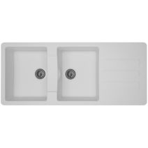 Evier à encastrer 2 cuves 116 cm blanc Vogua