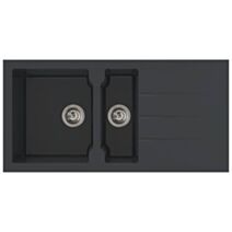 Evier 1,5 bacs 100x50cm Aloa noir - DIADEM