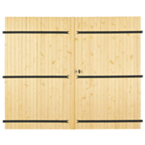 Porte de garage battante en sapin PEFC 27mm 200x240
