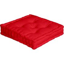 Coussin de sol avec poignée Panama rouge 50x50cm OEKO-TEX