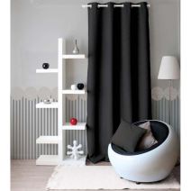 Rideau 8oeillet noir 140x240cm