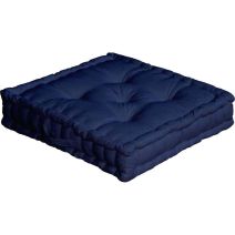 Coussin de sol avec poignée Panama bleu marine 50x50cm OEKO-TEX