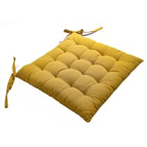 Galette de chaise piquée 16 points 38x38x3cm moutarde