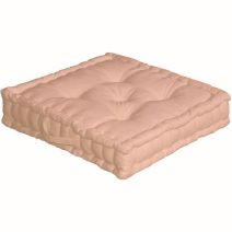 Coussin de sol avec poignée Panama bois de rose 50x50cm OEKO-TEX
