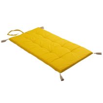 Futon repliable Panama avec pompons jute moutarde 60x120cm OEKO-TEX
