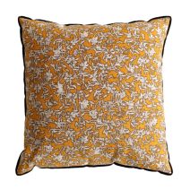 Coussin déhoussable Gypsy 40 x 40 cm moutarde - DECOSTARS