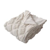 Plaid fourrure Karellis 125 x 150 cm écru - DECOSTARS