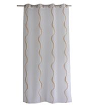 Voilage brodé Matisse 140x240cm blanc/jaune - DECOSTARS