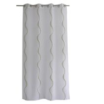 Voilage brodé Matisse 140x240cm blanc/vert - DECOSTARS