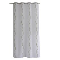 Voilage brodé Matisse 140x240cm blanc/vert - DECOSTARS