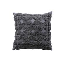 Coussin déhoussable tufté Bundi 40x40cm gris - DECOSTARS