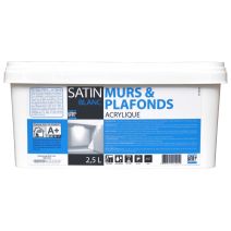 Peinture murs et plafonds satin acrylique 2,5L - BATIR 1ER