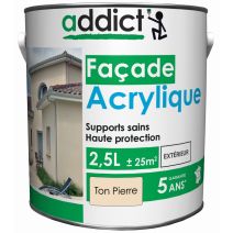 Peinture acrylique façade 2.5 l ton pierre