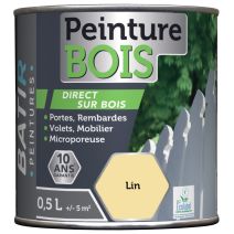 Peinture bois ecolabel 0.5 l lin