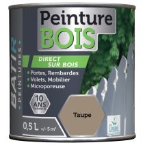 Peinture bois ecolabel 0.5 l taupe