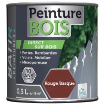 Peinture bois ecolabel 0.5 l rouge basque