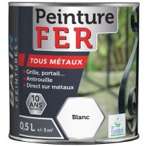 Peinture fer tous métaux ecolabel 0.5 l blanc