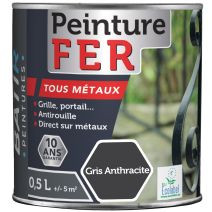 Peinture fer tous métaux ecolabel 0.5 l gris anthracite