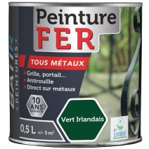 Peinture fer tous métaux ecolabel 0.5 l vert irlandais
