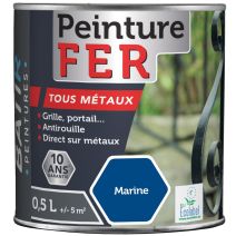 Peinture fer tous métaux ecolabel 0.5 l marine