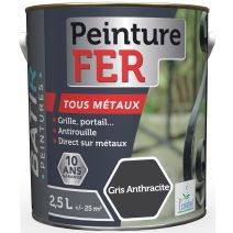 Peinture fer tous métaux ecolabel 2.5 l gris anthracite