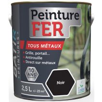 Peinture fer tous métaux ecolabel 2.5 l noir