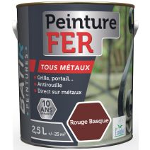 Peinture fer tous métaux ecolabel 2.5 l rouge basque