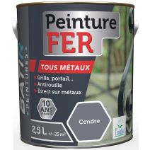 Peinture fer tous métaux ecolabel 2.5 l cendre