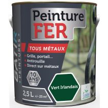 Peinture fer tous métaux ecolabel 2.5 l vert irlandais