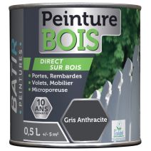 Peinture bois ecolabel 0.5 l gris anthracite
